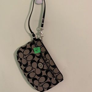 Black and Gray Coach Wristlet